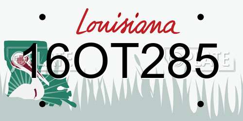 16OT285 Louisiana License Plate