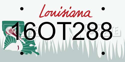 16OT288 Louisiana License Plate