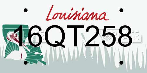 16QT258 Louisiana License Plate