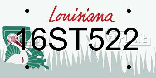 16ST522 Louisiana License Plate