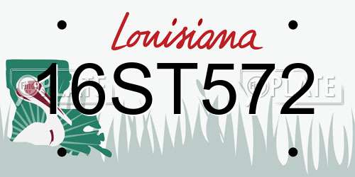 16ST572 Louisiana License Plate