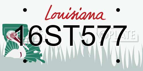 16ST577 Louisiana License Plate