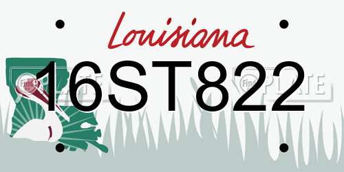 16ST822 Louisiana License Plate