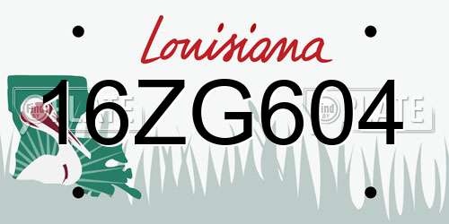 16ZG604 Louisiana License Plate