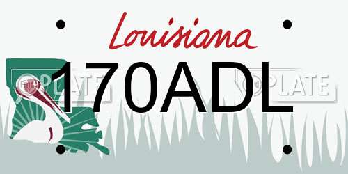 170ADL Louisiana License Plate