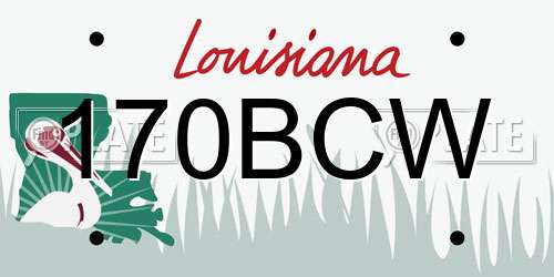 170BCW Louisiana License Plate