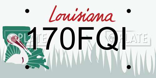 170FQI Louisiana License Plate