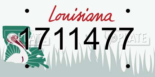 1711477 Louisiana License Plate