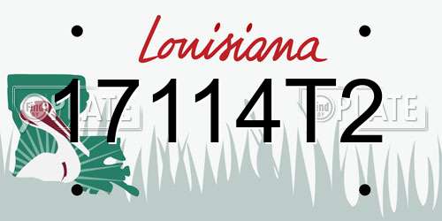 17114T2 Louisiana License Plate