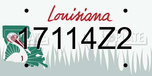 17114Z2 Louisiana License Plate