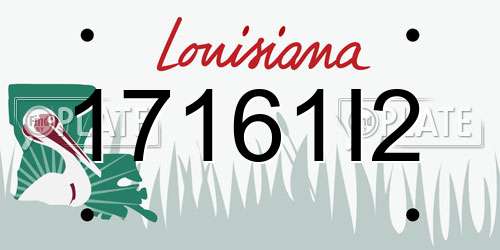 17161I2 Louisiana License Plate