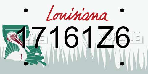 17161Z6 Louisiana License Plate