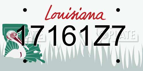 17161Z7 Louisiana License Plate