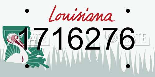 1716276 Louisiana License Plate