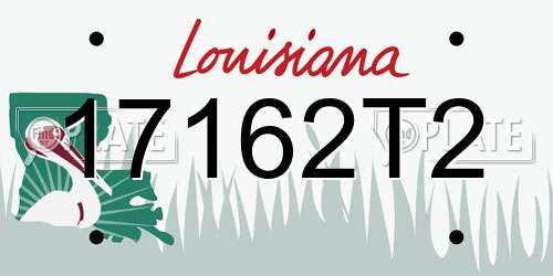 17162T2 Louisiana License Plate