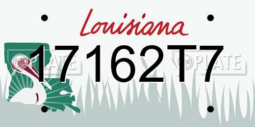 17162T7 Louisiana License Plate
