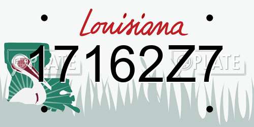 17162Z7 Louisiana License Plate