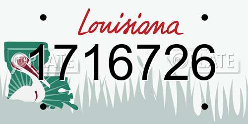 1716726 Louisiana License Plate