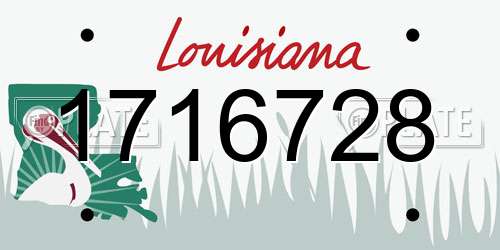 1716728 Louisiana License Plate