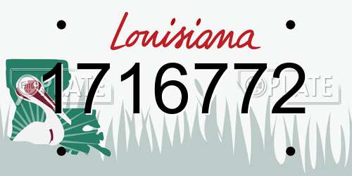 1716772 Louisiana License Plate