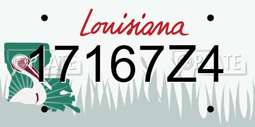 17167Z4 Louisiana License Plate