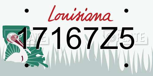 17167Z5 Louisiana License Plate