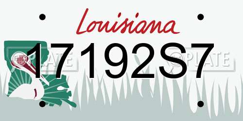 17192S7 Louisiana License Plate