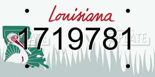1719781 Louisiana License Plate