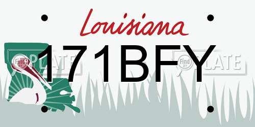 171BFY Louisiana License Plate