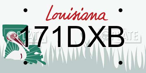 171DXB Louisiana License Plate