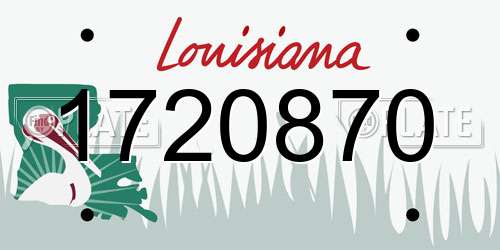 1720870 Louisiana License Plate