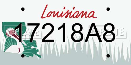 17218A8 Louisiana License Plate