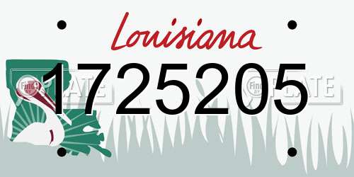 1725205 Louisiana License Plate