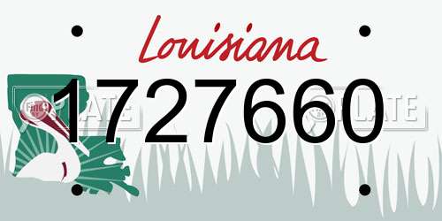 1727660 Louisiana License Plate