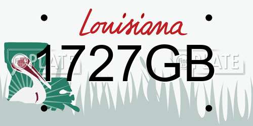 1727GB Louisiana License Plate