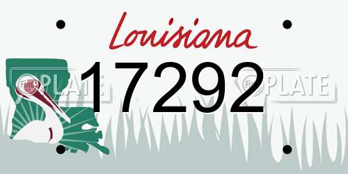 17292 Louisiana License Plate