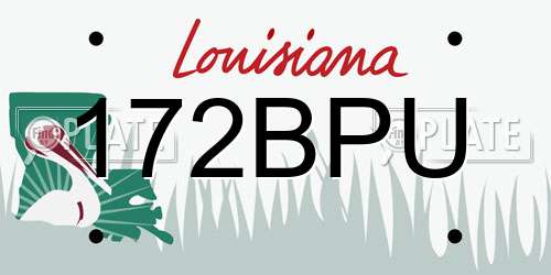 172BPU Louisiana License Plate