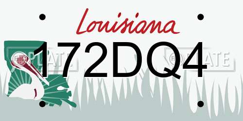 172DQ4 Louisiana License Plate