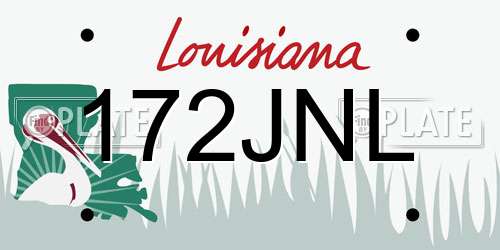 172JNL Louisiana License Plate