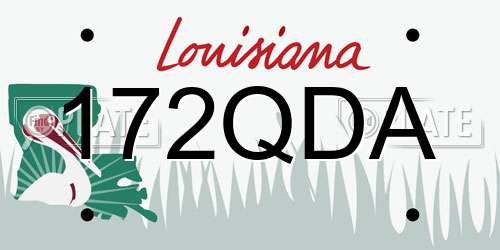 172QDA Louisiana License Plate