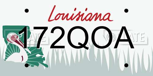 172QOA Louisiana License Plate