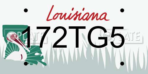 172TG5 Louisiana License Plate