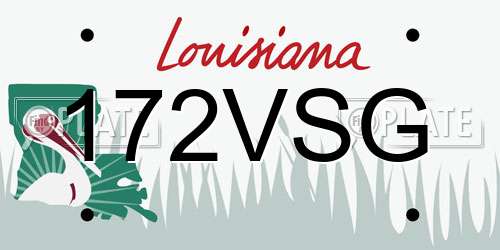 172VSG Louisiana License Plate