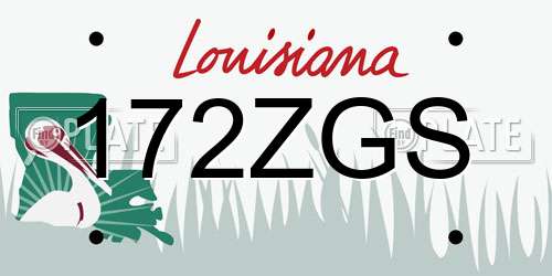 172ZGS Louisiana License Plate