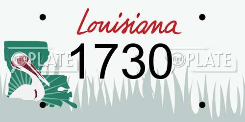 1730 Louisiana License Plate