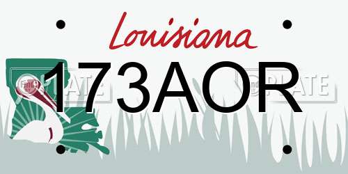 173AOR Louisiana License Plate
