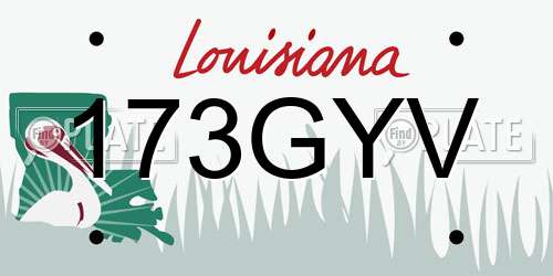 173GYV Louisiana License Plate