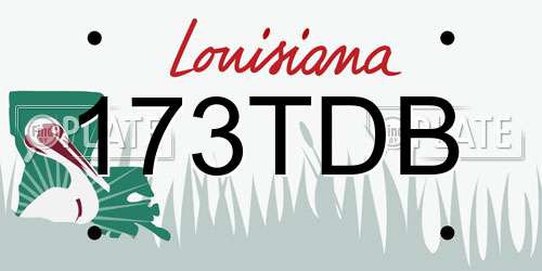 173TDB Louisiana License Plate