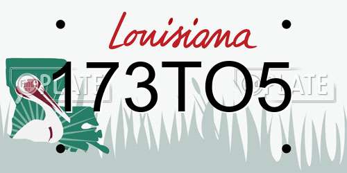 173TO5 Louisiana License Plate