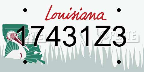 17431Z3 Louisiana License Plate